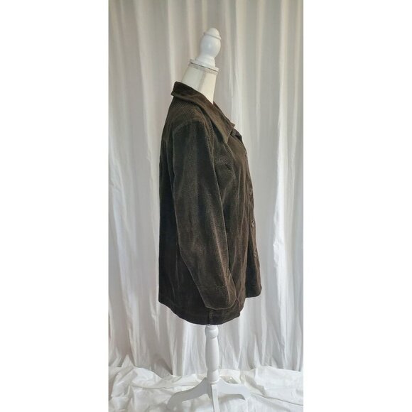 J. Jill Corduroy Women's Blazer/Jacket Oversized Button Up Size Medium Chocolate - Picture 6 of 13